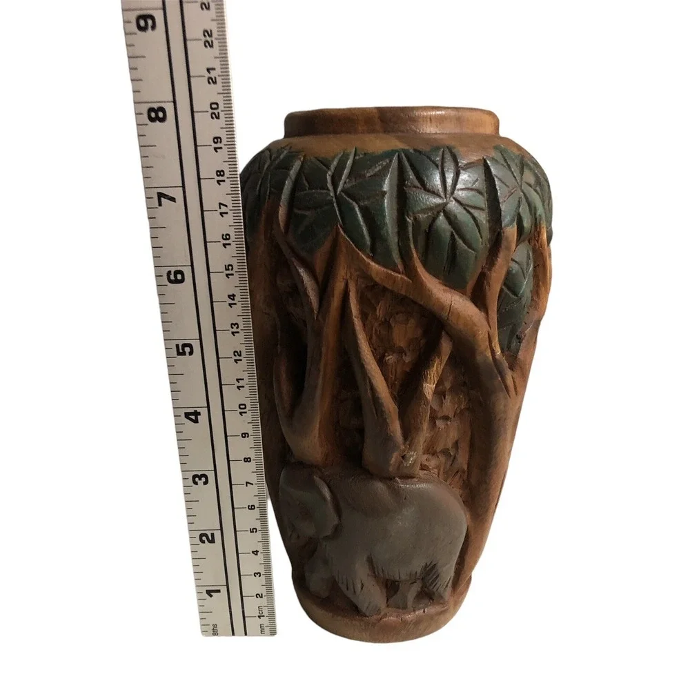 N/A wood vase